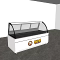Modern Display Showcase Shelf With Curved Glass Cover And LED Light For Refrigerated Food