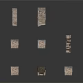 Ancient Stone Pillars With Weathered Texture And Uneven Surfaces For Historical Scenes 3d model