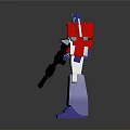 Transformers Action Figure Red Blue White Classic Design Standing With Weapon