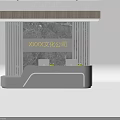 Modern Office Reception Wall With Marble Texture And Vertical Strips Design For Company