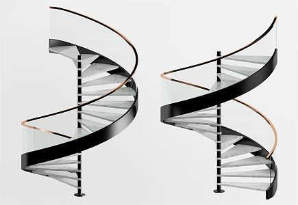 modern revolving staircase 3d model