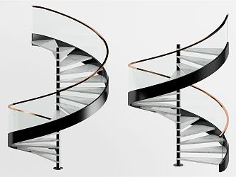 modern revolving staircase 3d model