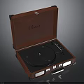 Red Suitcase Turntable Open With Classic Interior And Black Platter