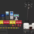 Electronic Displays Tablets Yellow Red Barriers White Sofas And Multi Camera Stand Setup