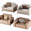 Modern Single Sofa Collection With Decorative Pillows And Soft Upholstery Designs 3d model