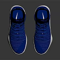 Blue High Top Lace Up Shoes With White Sole And Sporty Comfortable Design