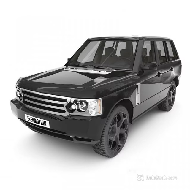 Black Range Rover SUV Featuring Sleek Exterior and Black Alloy Wheels Design 3d model 