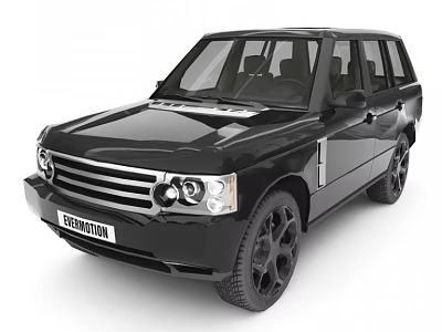 Black Range Rover SUV Featuring Sleek Exterior and Black Alloy Wheels Design 3d model
