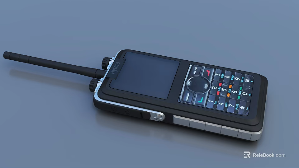 Electronic Device Handheld Walkie Talkie with Large Screen Colorful Keypad and Antenna 3d model 