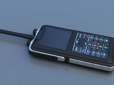 Electronic Device Handheld Walkie Talkie with Large Screen Colorful Keypad and Antenna 3d model