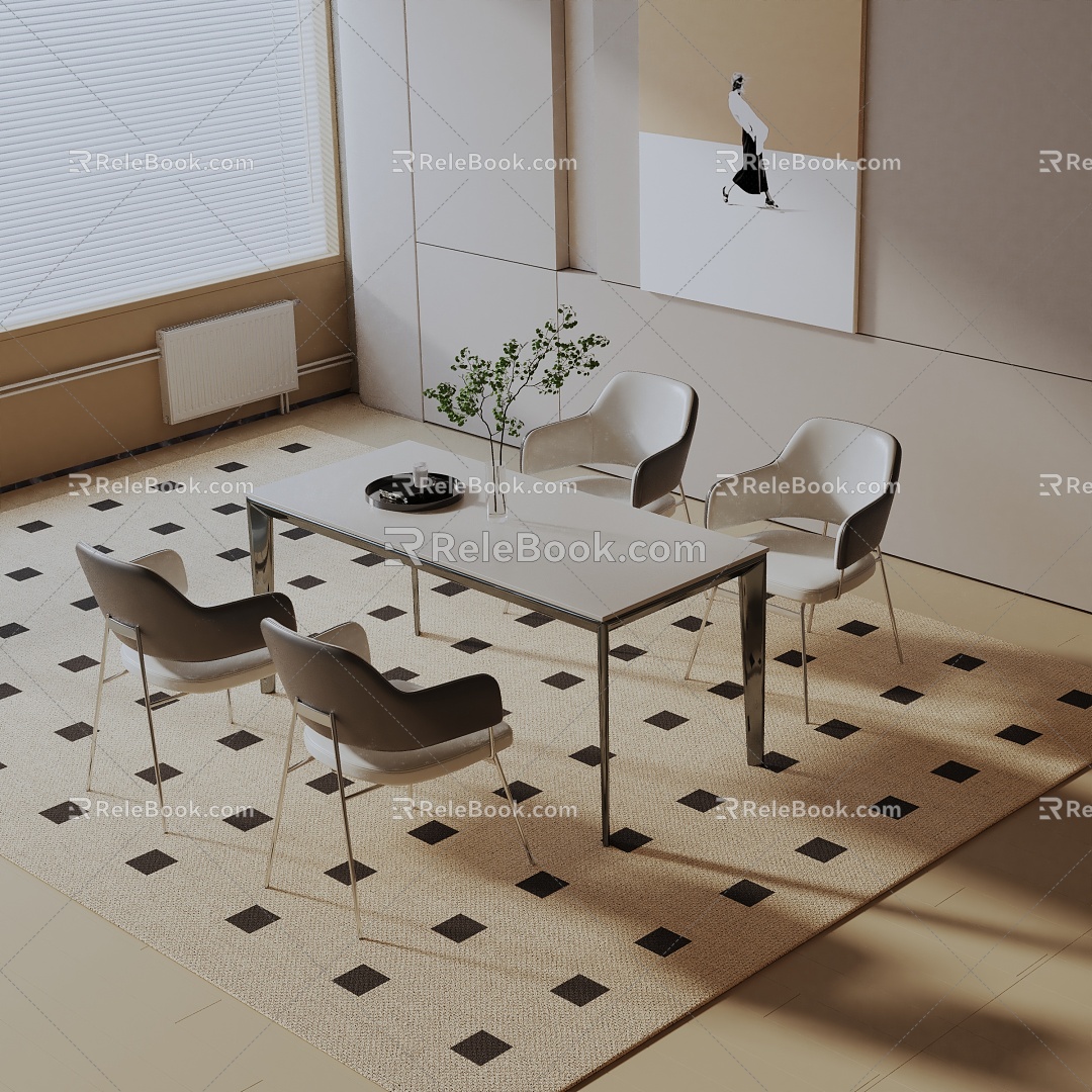 Modern dining table 3d model