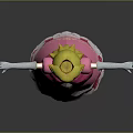 3D Princess Character Model In Pink Dress With Blonde Hair Crown And Outstretched Arms