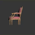 Classical Single Chair With Pink Floral Upholstery And Carved Wooden Frame