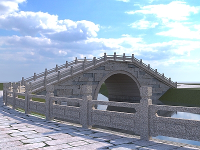 Chinese Traditional Stone Arch Bridge model