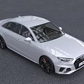 White Audi Sedan With Modern Sporty Exterior And Luxury Interior Design