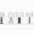 Modern Special-Shaped Table Lamp Stylish Simple Bead Crystal Metal Table Lamp Combination 3d model
