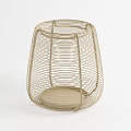 Stylish Beige Woven Storage Basket With Tapered Shape For Home Organization