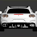 White Ferrari Sports Car Featuring Black Roof Hatchback Design And Black Wheels