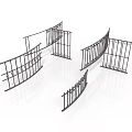 Curved Iron Railings With Decorative Patterns For Garden And Balcony Use