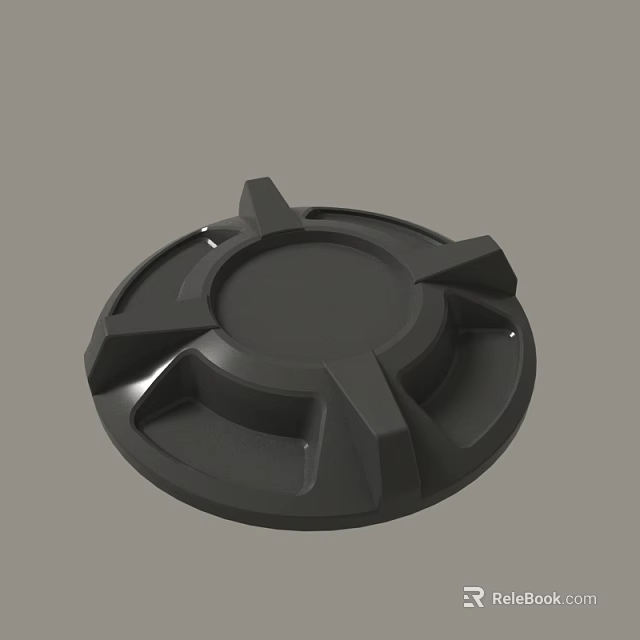 Black Circular Industrial Mechanical Component With Symmetrical Geometric Structure Design 3d model 