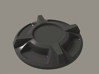 Black Circular Industrial Mechanical Component With Symmetrical Geometric Structure Design 3d model