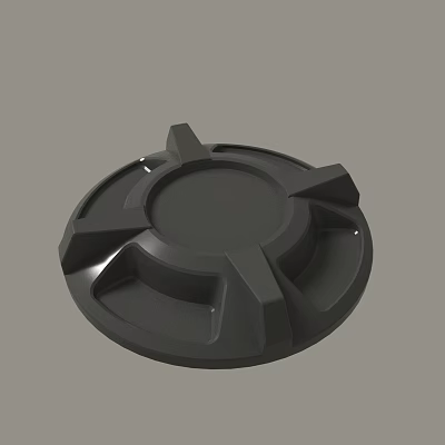 Black Circular Industrial Mechanical Component With Symmetrical Geometric Structure Design 3d model