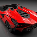 Red Convertible Sports Car With Modern Sharp Angular Lines And Black Wheels