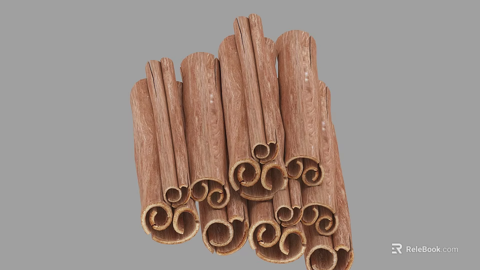 Natural Dried Cinnamon Sticks Aromatic for Cooking and Baking Use 3d model