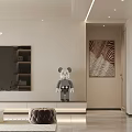 Modern Living Dining Room Interior With Sofa Display Shelves And Pendant Lights