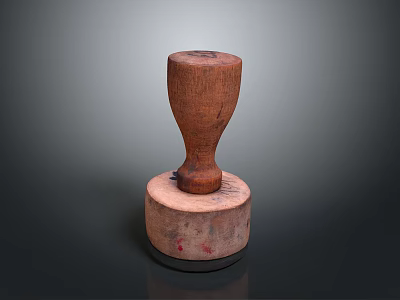 Handcrafted Wooden Stamp With Detailed Character And Creature Carvings 3d model