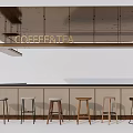 Modern Hotel Public Lounge Area With Coffee Tea Bar And High Stools Arrangement