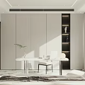 Modern Minimalist Bedroom Interior Design With Large Windows Beige Curtains White Armchair And Bed