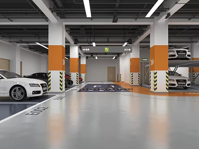 underground garage underground parking 3d model