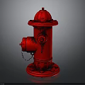 Red Fire Hydrant With Classic Design And Rustic Texture On Dark Background