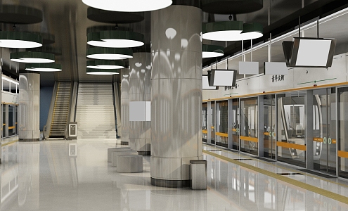 Modern Metro Station 3d model