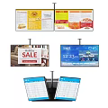 Billboard Displays With Holiday Sale Promotions Food Menus And Information Screens