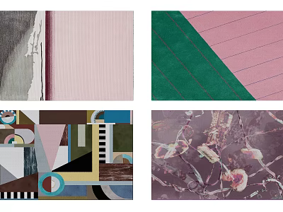 Stylish Square Rugs With Geometric Patterns Abstract Designs And Colorful Combinations 3d model