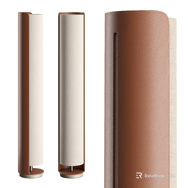 Modern Minimalist Wall Lamps In Brown White Beige With Leather Texture And Sleek Design 3d model 