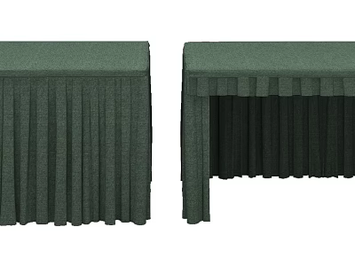 Green Tablecloths With Pleated Skirts For Event Decoration Setup 3d model