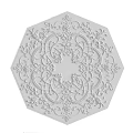 White Octagonal Ceiling Medallion With Intricate Embossed Decorative Patterns For Decoration 3d model