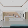 Modern Hospital Outpatient Clinic Reception Area With Medical Staff And Modern Design
