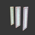 Three Vertical Wood And Stone Grilles With Decorative Design Structure