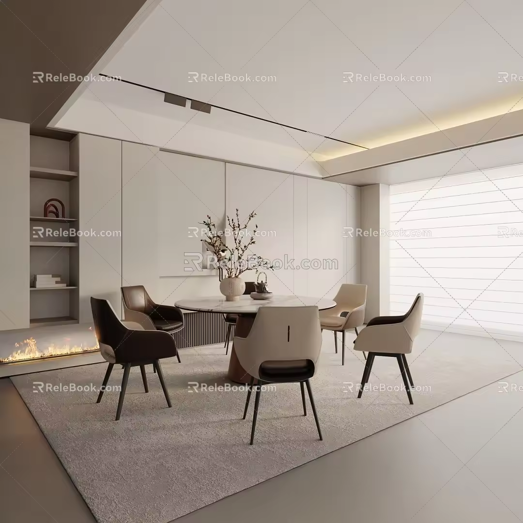Modern dining table 3d model