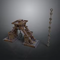 Industrial Mechanical Equipment With Platform Ladder Hanging Component And Chain Structure
