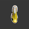 Yellow Casual Sports Shoes With White Laces White Sole And Orange Trim