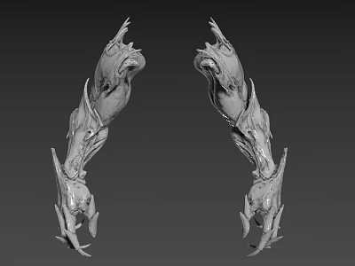 Game Movie Character Symmetrical Limb Concept Design With Sharp Edges And Complex Textures 3d model