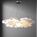 Modern Elegant White Petal Shaped Chandelier With Soft Hanging Light Design