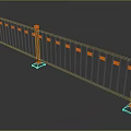 Yellow Traffic Barrier With Decorative Rails And Support Posts For Road Safety
