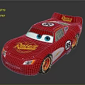 Red Cartoon Race Car With Blue Eyes Rust-eze Logo And Number 95 On Body