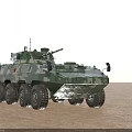 Military Armored Vehicle With Camouflage Paint 6x6 Wheel Drive Mounted Machine Gun For Desert Terrain